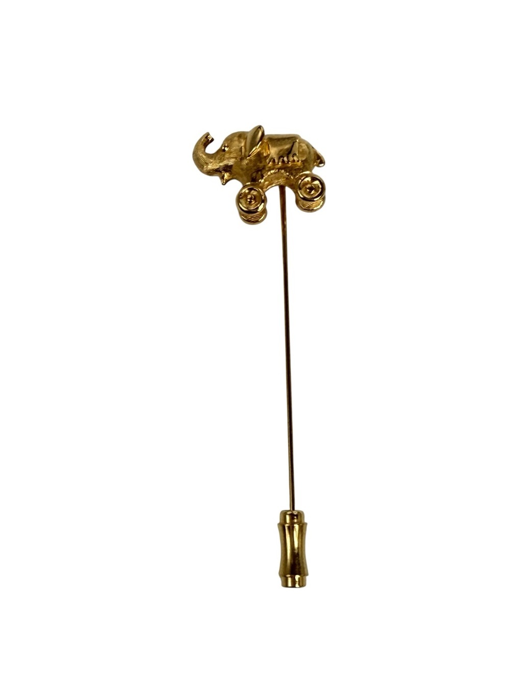 Crown Trifari vintage elephant stick pin gold tone